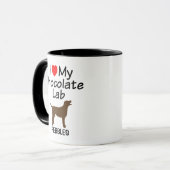 Ich Liebe mein Schokolade Labrador Hund Tasse (Vorderseite Links)