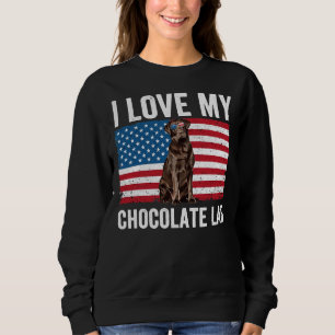 Ich Liebe mein Schokolade-Labrador Sweatshirt
