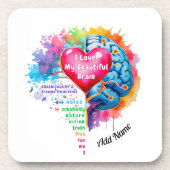 Ich Liebe mein schönes Gehirn Getränkeuntersetzer (Vorderseite)