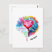 Ich Liebe mein schönes Gehirn Postkarte (Vorne/Hinten)