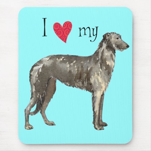 Ich Liebe mein schottisches Deerhound Mousepad (Vorne)