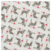 Ich Liebe mein schottisches Deerhound Stoff (Muster)