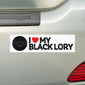 ICH LIEBE MEIN SCHWARZ LORY AUTOAUFKLEBER (Auf Auto)