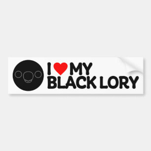 ICH LIEBE MEIN SCHWARZ LORY AUTOAUFKLEBER