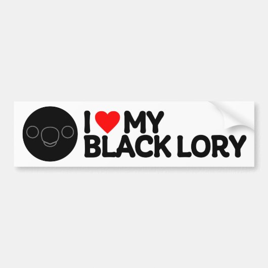ICH LIEBE MEIN SCHWARZ LORY AUTOAUFKLEBER (Vorne)