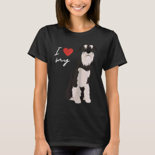 Ich Liebe mein Schwarz-Weiß-Schnauzer-Hund Raglan  T-Shirt