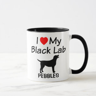 Ich Liebe mein schwarzes Labor Hund Tasse