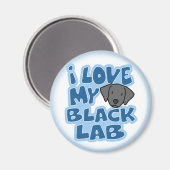 Ich Liebe mein Schwarzes Labor Magnet (Vorderseite/Rückseite)