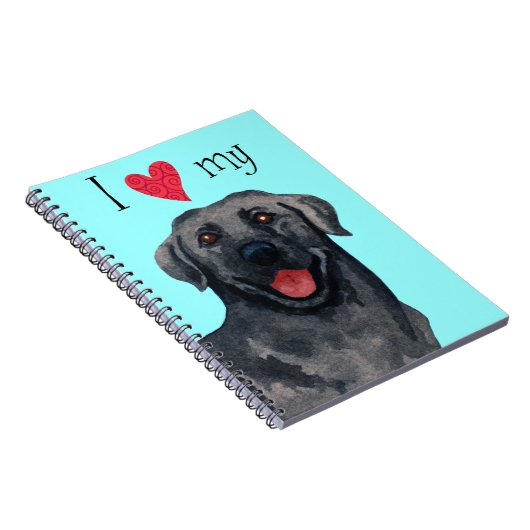 Ich Liebe mein schwarzes Labor Notizblock (Rechte Seite)