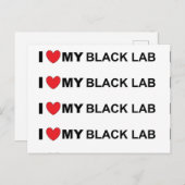 Ich Liebe mein schwarzes Labor Postkarte (Vorne/Hinten)