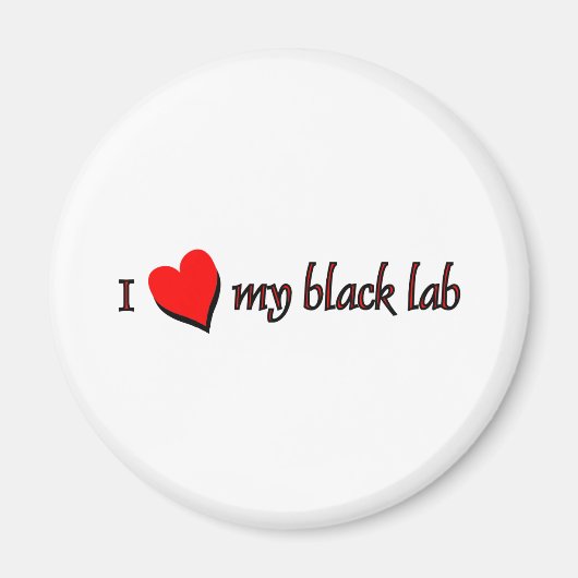 Ich Liebe mein Schwarzes Labrador Magnet (Vorne)