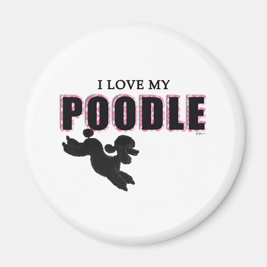 Ich Liebe mein schwarzes Poodle Magnet (Vorne)
