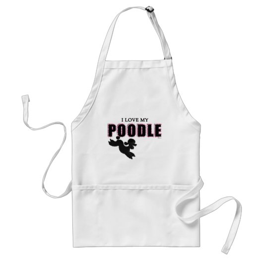 Ich Liebe mein schwarzes Poodle Schürze (Vorne)
