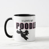 Ich Liebe mein schwarzes Poodle Tasse (Links)