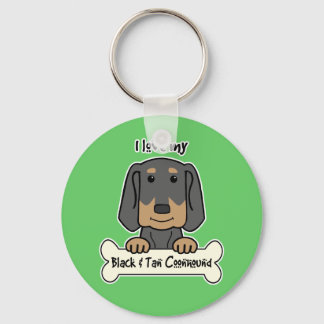 Ich Liebe mein Schwarzes und Tan Coonhound Schlüsselanhänger