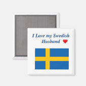 Ich Liebe mein schwedisches Ehemann Magnet (Vorderseite/Rückseite)