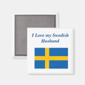 Ich Liebe mein schwedisches Husband Magnet (Vorderseite/Rückseite)