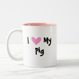Ich liebe mein Schwein Zweifarbige Tasse