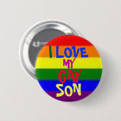 Ich Liebe Mein Schwulenson Button (Vorne & Hinten)