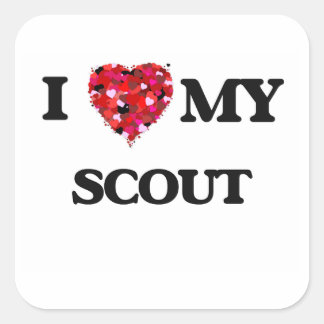 Ich Liebe mein Scout Quadratischer Aufkleber