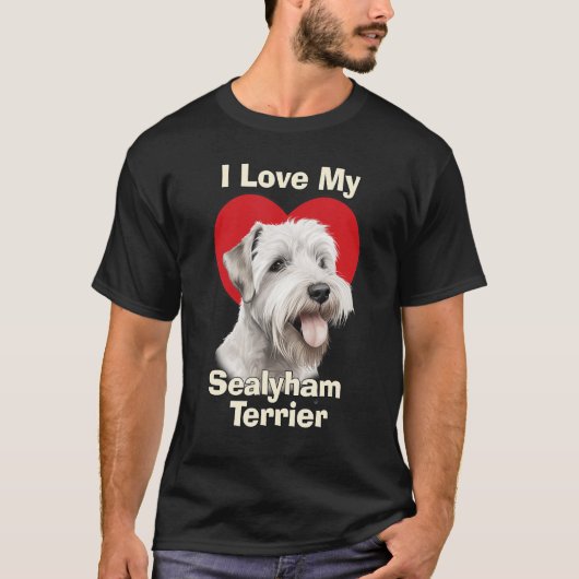 Ich Liebe mein Sealyham Terrier Welpenhund T-Shirt (Vorderseite)