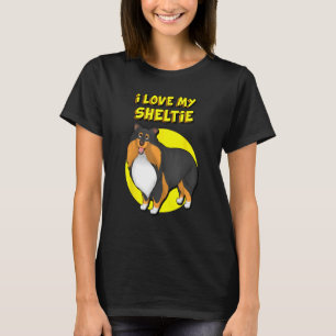 Ich Liebe mein Sheltie Schwarz-weiß & Tan Shetland T-Shirt