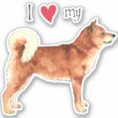 Ich Liebe mein Shiba Inu Vinyl Sticker (Vorderseite)