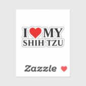 Ich Liebe mein Shih Tzu Aufkleber (Blatt)