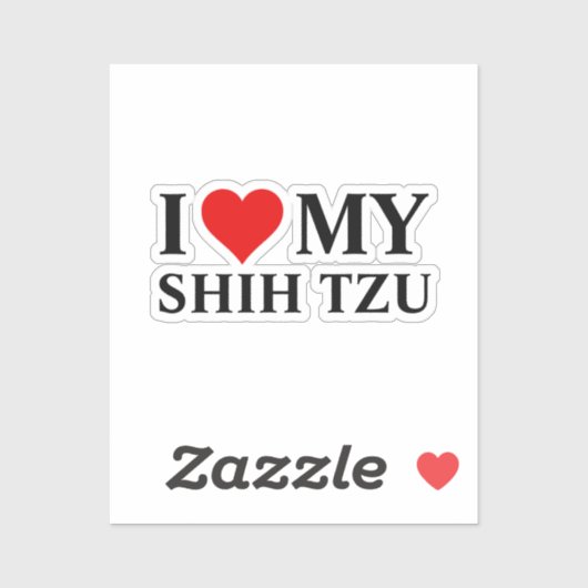 Ich Liebe mein Shih Tzu Aufkleber (Blatt)