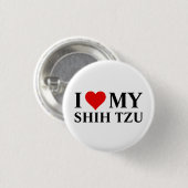 Ich Liebe mein Shih Tzu Button (Vorne & Hinten)