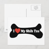 Ich Liebe mein Shih Tzu - Dog Bone Postkarte (Vorne/Hinten)