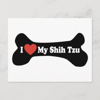 Ich Liebe mein Shih Tzu - Dog Bone Postkarte