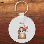 Ich Liebe mein Shih Tzu Dog Personalisiert Schlüsselanhänger (Vorderseite)
