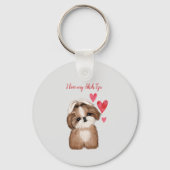 Ich Liebe mein Shih Tzu Dog Personalisiert Schlüsselanhänger (Rückseite)