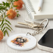 Ich Liebe mein Shih Tzu Floral Dog Portrait Schlüsselanhänger (Vorderseite rechts)