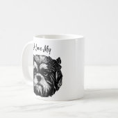 Ich Liebe Mein Shih Tzu Hund mit Bogen Original Ar Kaffeetasse (Vorderseite Links)