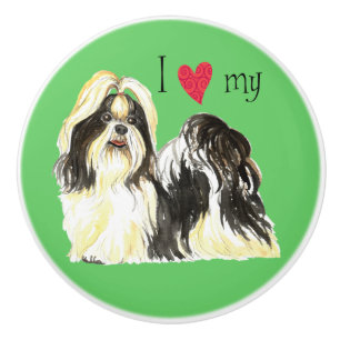 Ich Liebe mein Shih Tzu Keramikknauf