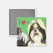 Ich Liebe mein Shih Tzu Magnet (Vorderseite/Rückseite)
