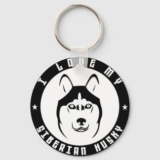 Ich LIEBE MEIN SIBERISCHES HUSKY Hundin Haustier Schlüsselanhänger