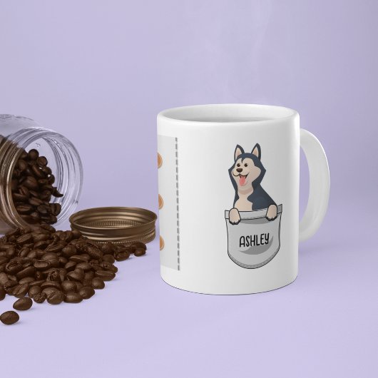 Ich Liebe mein sibirischer Huskhund Pet Glash Herz Kaffeetasse