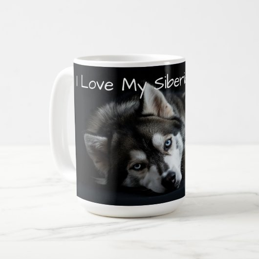 Ich Liebe mein sibirischer Husky Kaffeetasse (Vorderseite Links)