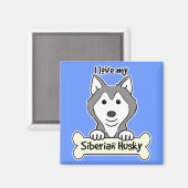 Ich Liebe mein sibirischer Husky Magnet (Vorderseite/Rückseite)