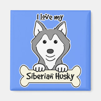 Ich Liebe mein sibirischer Husky Magnet
