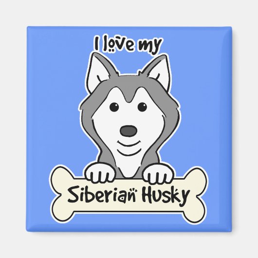 Ich Liebe mein sibirischer Husky Magnet (Vorne)