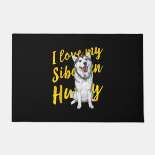 Ich Liebe mein sibirischer Husky Snow Dog Lover Fußmatte