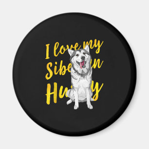 Ich Liebe mein sibirischer Husky Snow Dog Lover Magnet