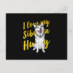 Ich Liebe mein sibirischer Husky Snow Dog Lover Postkarte