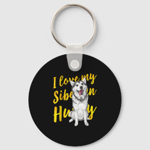 Ich Liebe mein sibirischer Husky   Snow Dog Lover  Schlüsselanhänger