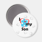 Ich Liebe mein Sohn - Autismus Magnet (Vorderseite/Rückseite)