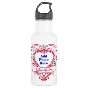 Ich Liebe mein Sohn! Foto Red Hearts Edelstahlflasche